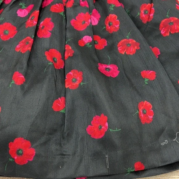 Gymboree Red and Black Poppy Taffeta Bow Back Dress Girls Size 5T - Picture 2 of 6